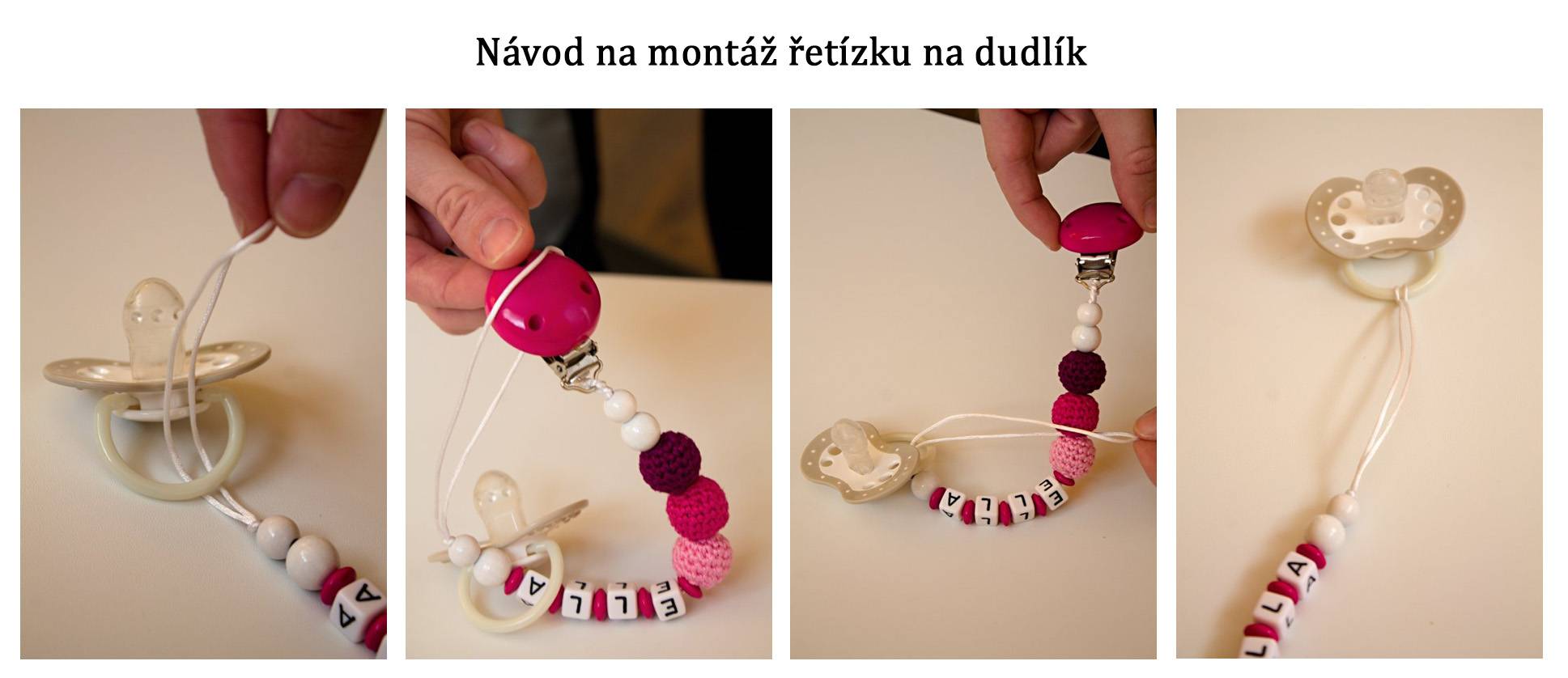 Řetízek na dudlík č.46 - jméno volitelné